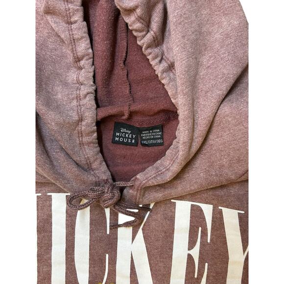 Men’s Disney Red Mineral Wash Retro Mickey Mouse Graphic Hoodie Size 3XL - Picture 4 of 5